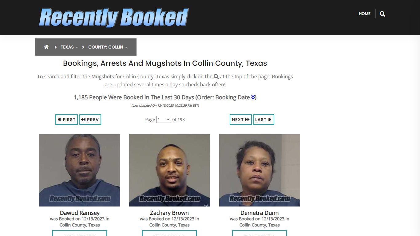 Recent bookings, Arrests, Mugshots in Collin County, Texas