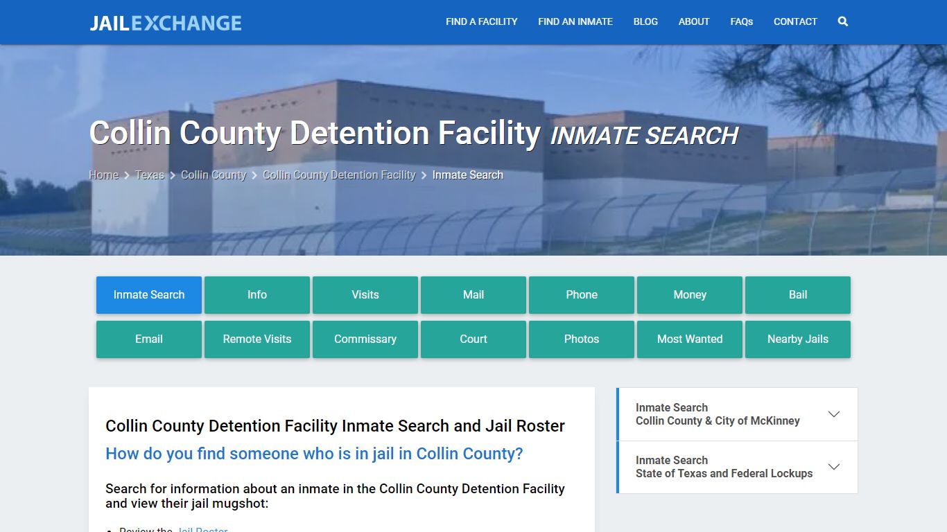 Collin County Detention Facility Inmate Search - Jail Exchange
